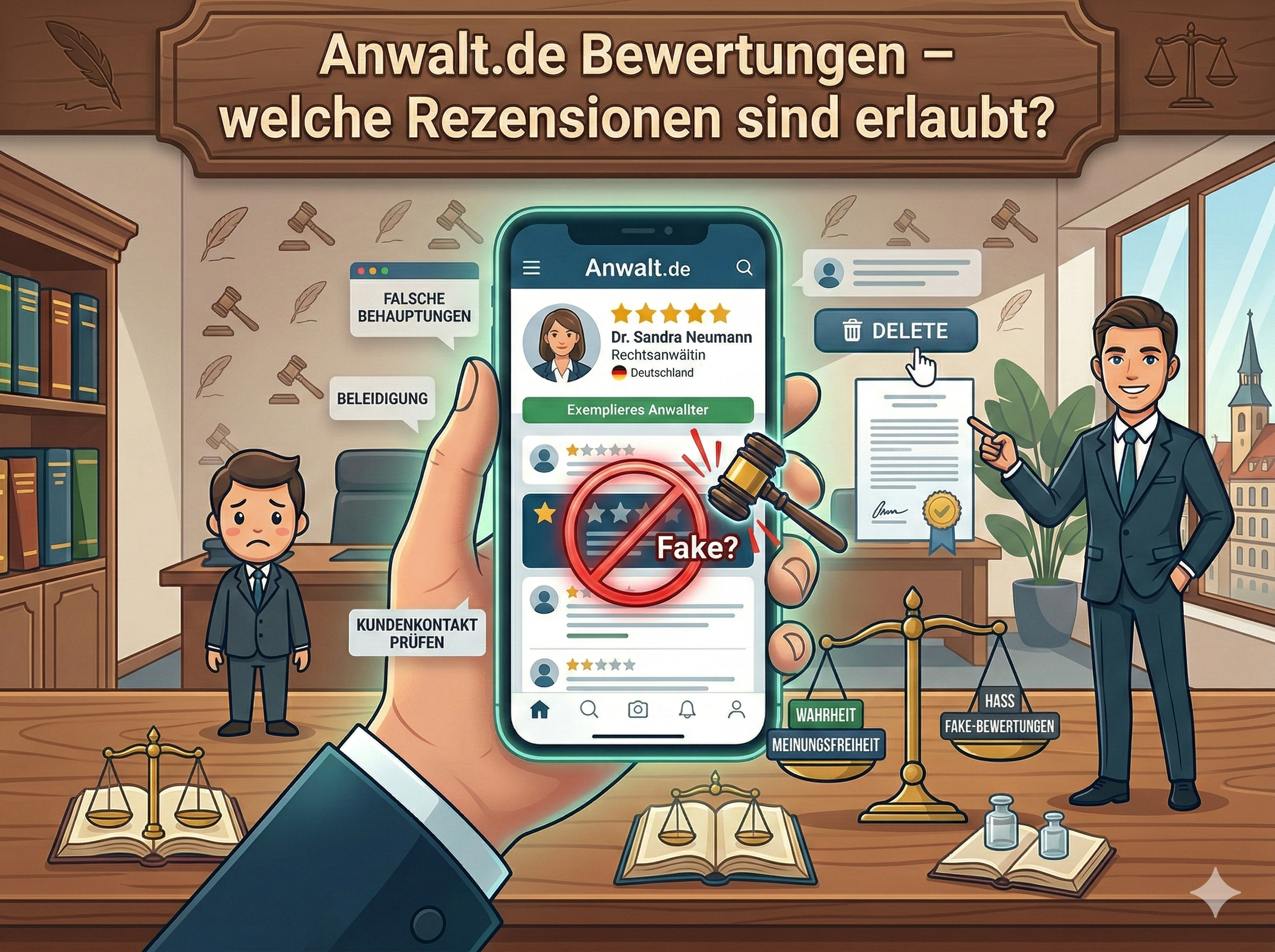 Titelbild: Anwalt.de Bewertungen – welche Rezensionen sind erlaubt?